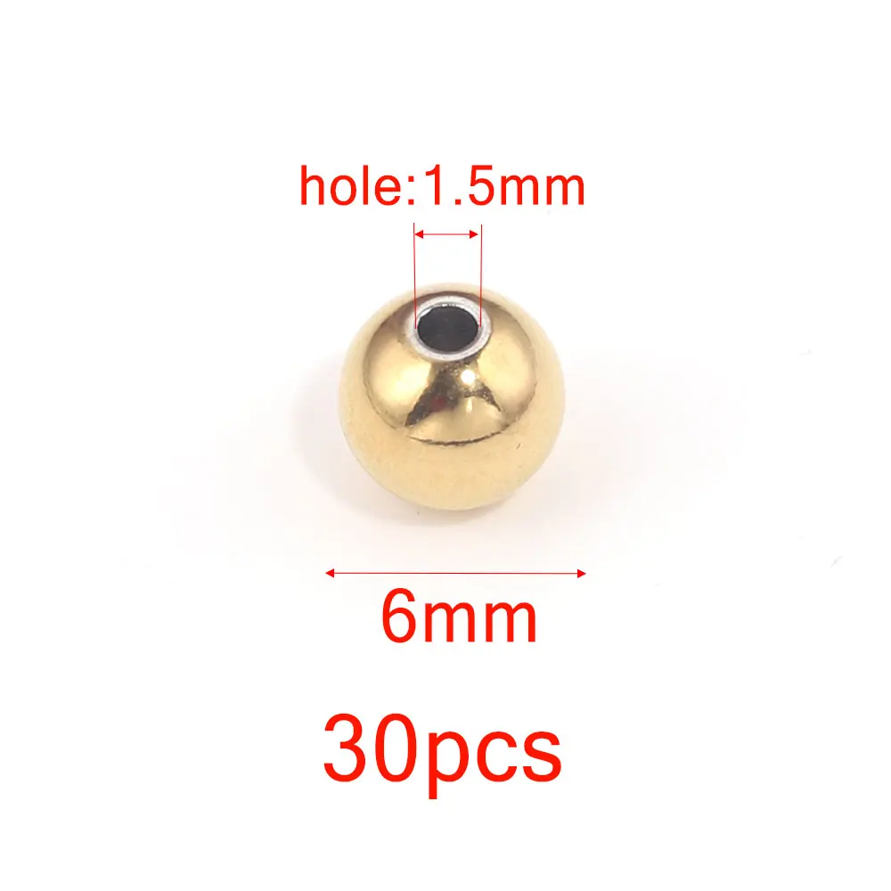 20–100 Stück, 3, 4, 5, 6, 8 mm, Edelstahl-Abstandsperlen, runde Kugel, lose Rocailles für DIY-Armbänder, Schmuckherstellung, Zubehör