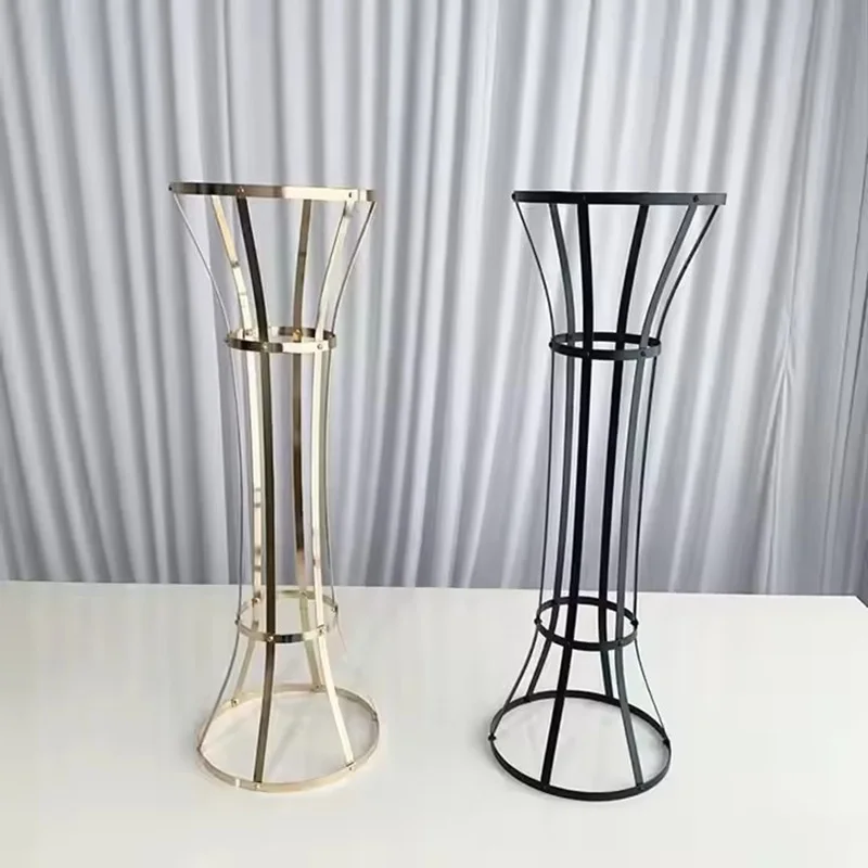 Eleganter 90cm Blumenständer in Gold/Schwarz, Hochzeits-Centerpiece, Romantische Partydekoration, Blumendisplay für Zuhause, Tischdekoration – Detail 6