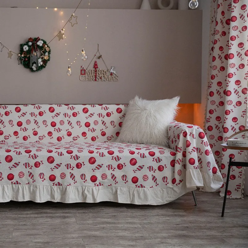 1pc Floral Printed Sofa Slipcover Elastic Couch Cover With Skirt Furniture Protector for Bedroom Office Living Room Home Decor