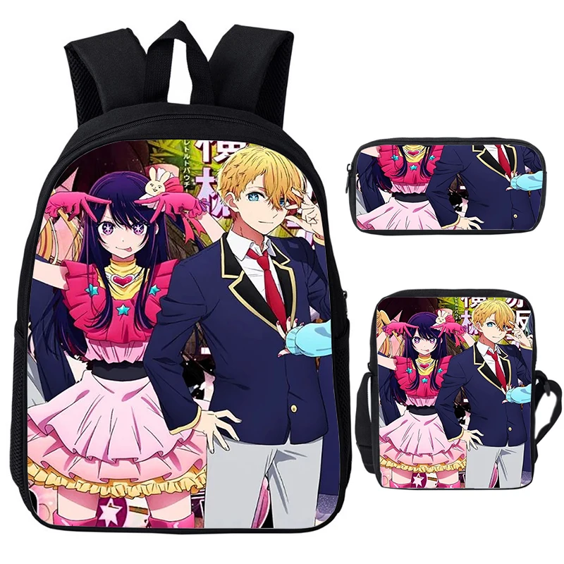 Anime Oshi No Ko Backpack Shoulder Bags Pen Bag 3pcs Set Catoon Girl Ai Hoshino School Bags Girls Bookbag Children Daily Daypack