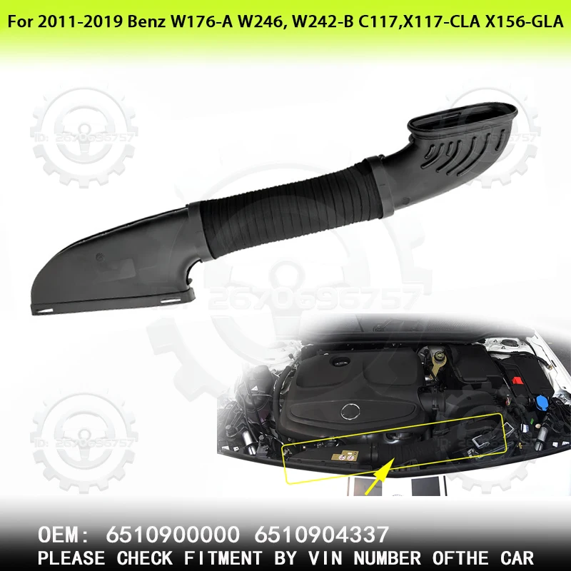 

Для Mercedes Benz C117, X117-CLA X156-GLA W176-A W246, W242-B 2011-2019 гг., впускной шланг воздухозаборника 6510900000 6510904337