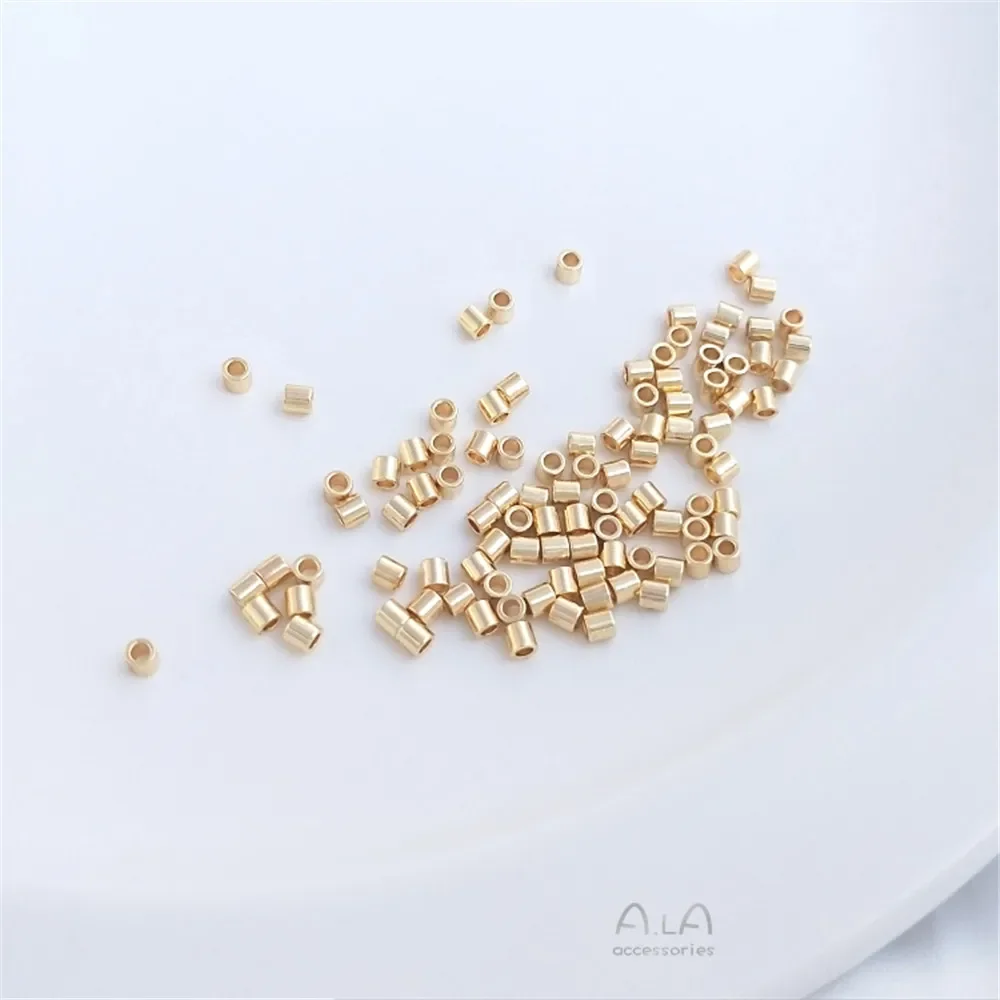 【Not clip flat】14K gold covered color preservation 2mm thick round tube spacer beads handmade tube beads diy jewelry loose beads