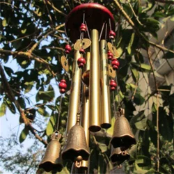 Grandi tubi di carillon a vento Campane Campana da chiesa in metallo Giardino esterno Decorazioni per il giardino domestico Carillon a vento sospeso Simbolo della buona fortuna