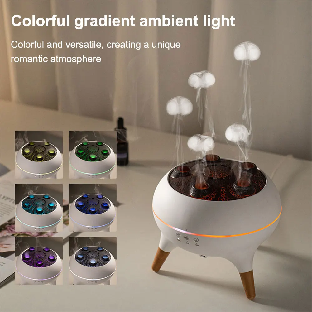 250ml Dynamic Jellyfish Air Humidifier Essential Oil Diffuser Remote Control Bedroom Humidifier With 7 Colorful Night Lights