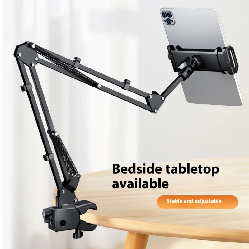 Adjustable Desktop Mobile Phone Stand Tablet Pad Cantilever Bedside Clip-On Cantilever Overhead Stand for Bed Desk Study Stand