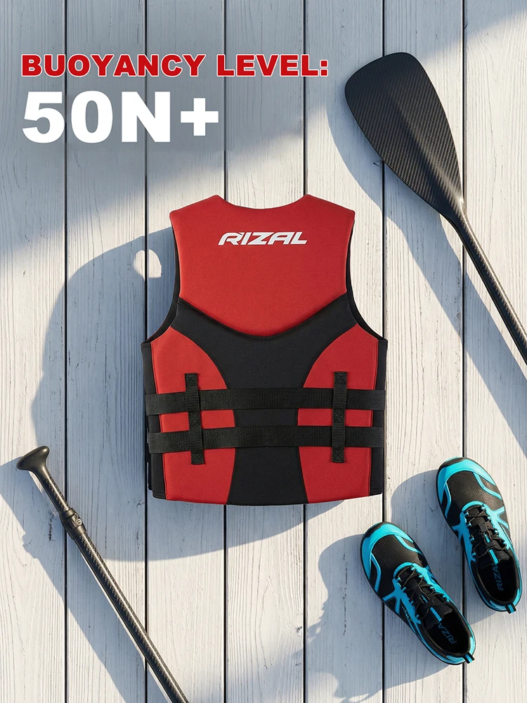 RIZAL Slim Fit Buoyancy Vest Unisex Sleeveless Buoyancy Aid for Outdoor Water Sports Kayaking Surfing Motorboat Paddle Boarding view 2