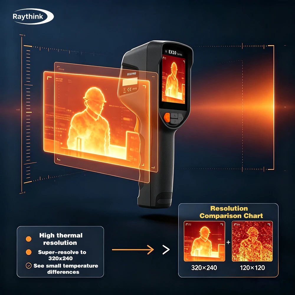 Raythink EX10 Pro Handheld Thermal Imager Dual Light Infrared Thermal Imager -20 ℃~550 ℃ Electrical Pipeline Detection Thermomet