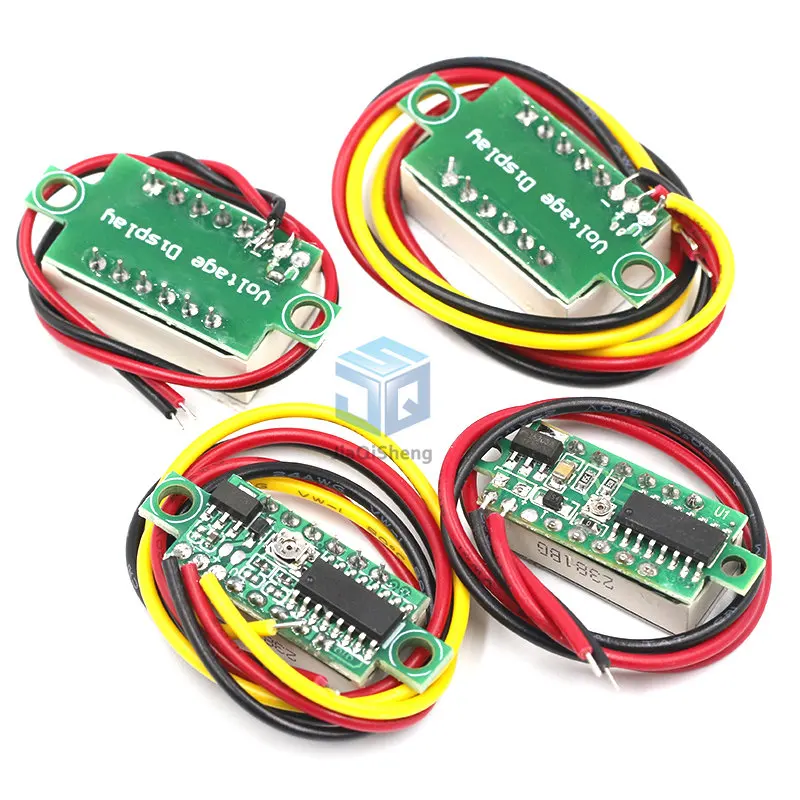 0.36 인치 0.36 인치 디지털 전압계, 빨간색 녹색 파란색 DC 0V-100V, 3 줄, 3 자리 전압 패널 미터 디스플레이, led 색상