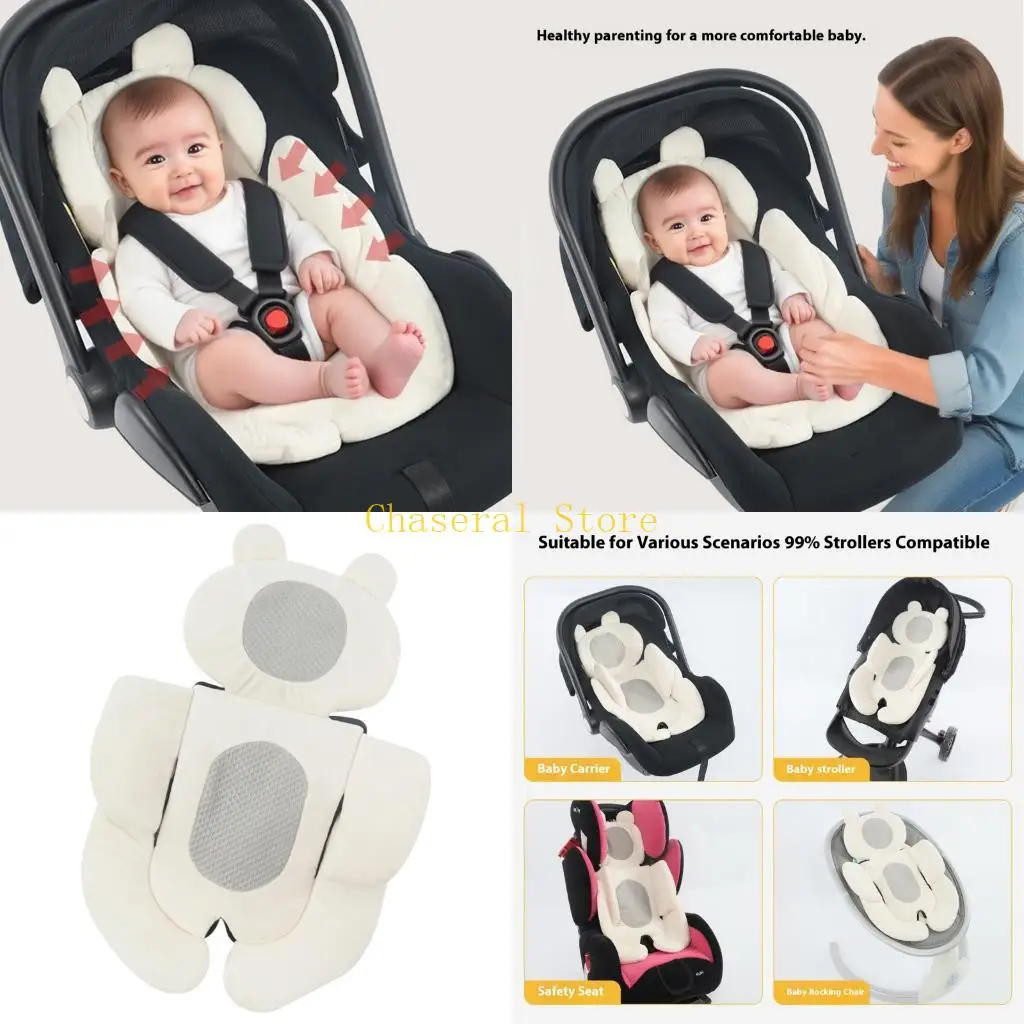 

E7CE Breathable Cotton Strollers Pad Nonslip Design for Newborns Baby Carriers