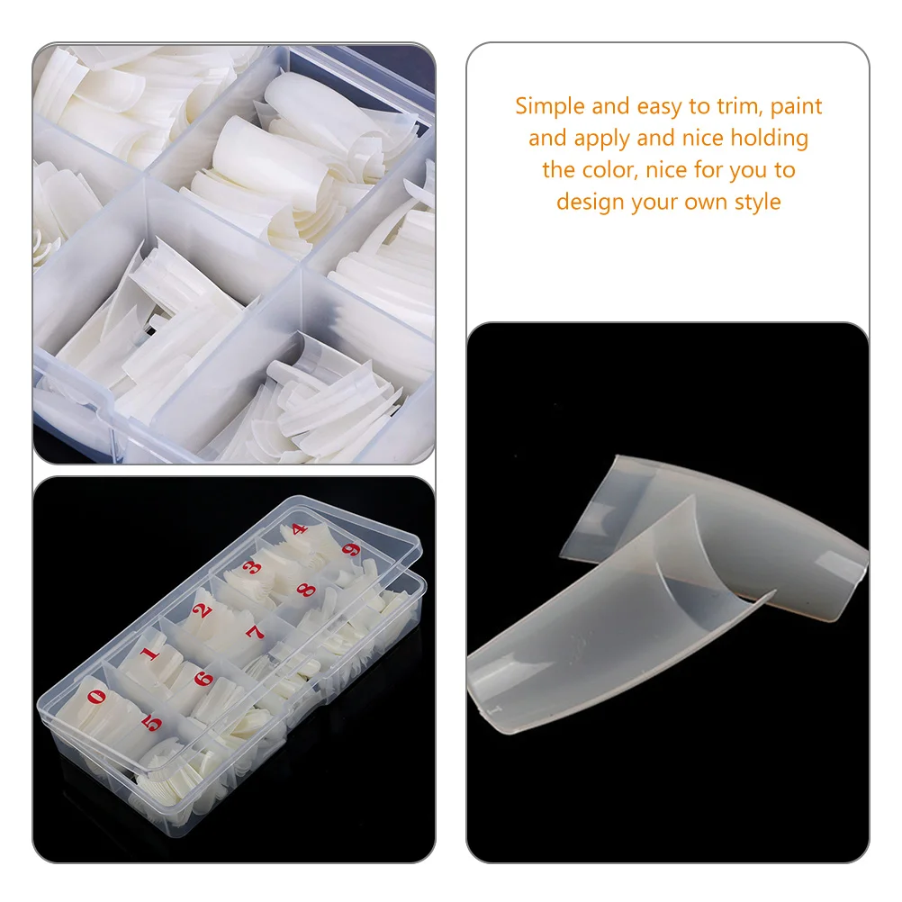 

500pcs Press On Reusable Fake Nails Durable Plastic Womens Short Coffin Glue On Gothic Manicure Kit Detachable False Nails For