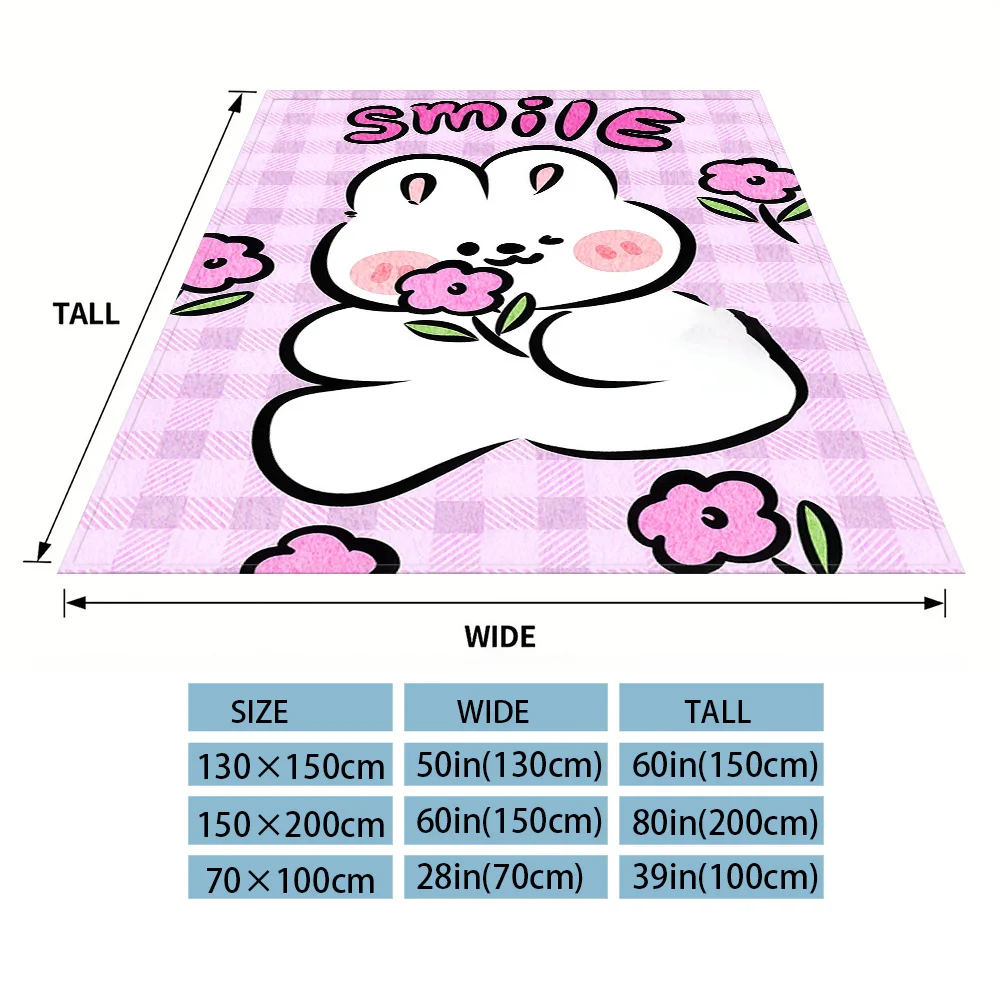Shy Rabbit Nap Blanket,Flannel Blanket,Suitable For Sofas,Beds,Cars,Rooms,Offices,Camping,Exquisite Gift Blankets