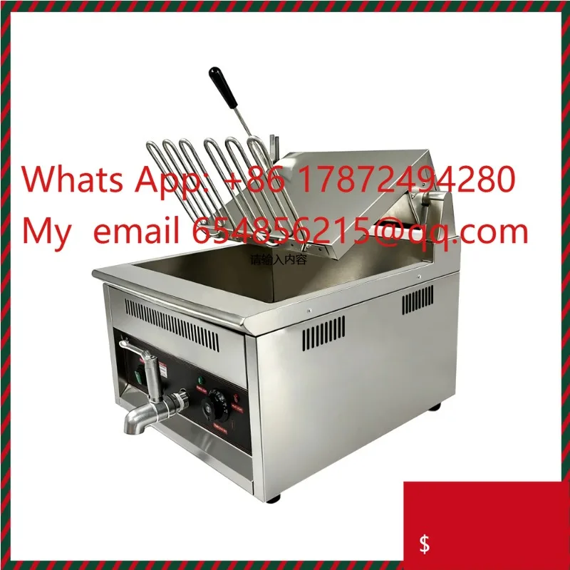 

Электрическая фритюрница для курицы из нержавеющей стали, 17 л + 17 л, коммерческая фритюрница для картофеля фри, картофельных чипсов
