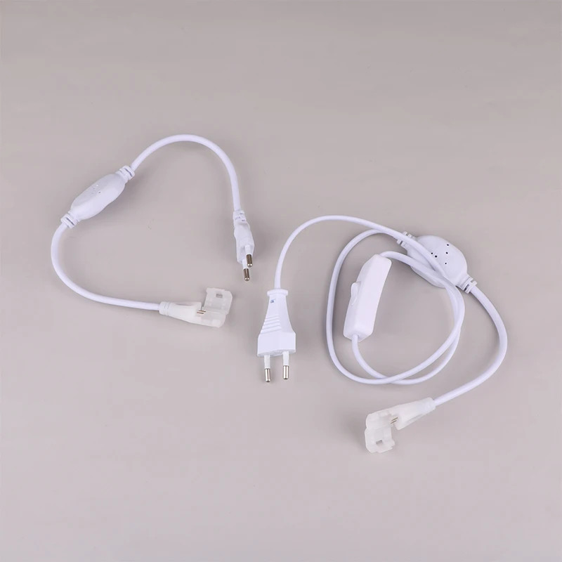 1Pcs Waterproof EU Plug For 220v COB LED Strip Power Supply Plug Fast Connector With Button Switch Cable For IP67 10mm COB Strip