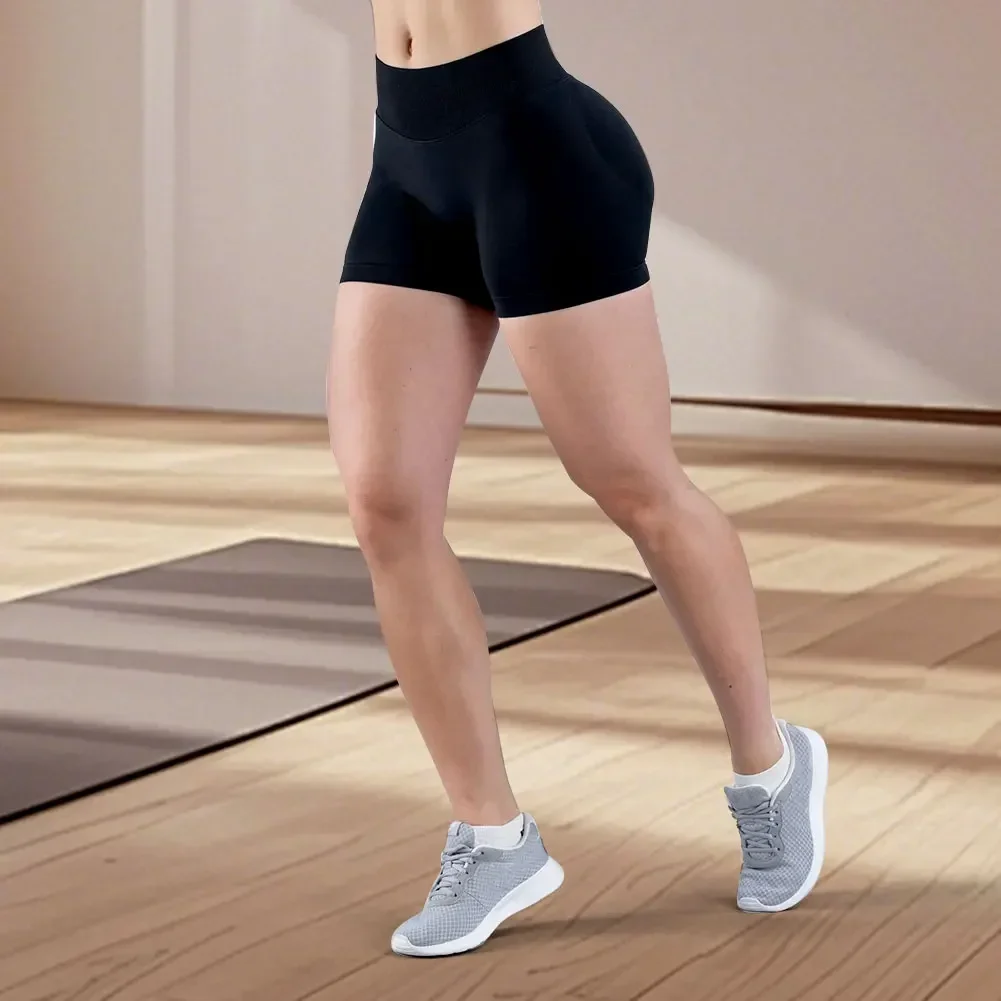 Seamless Yoga Shorts High Elastic Fitness Running Yoga Pants Soft Womens Workout Tights Gym Wear Cropped Sports Tights ﻿ image 5