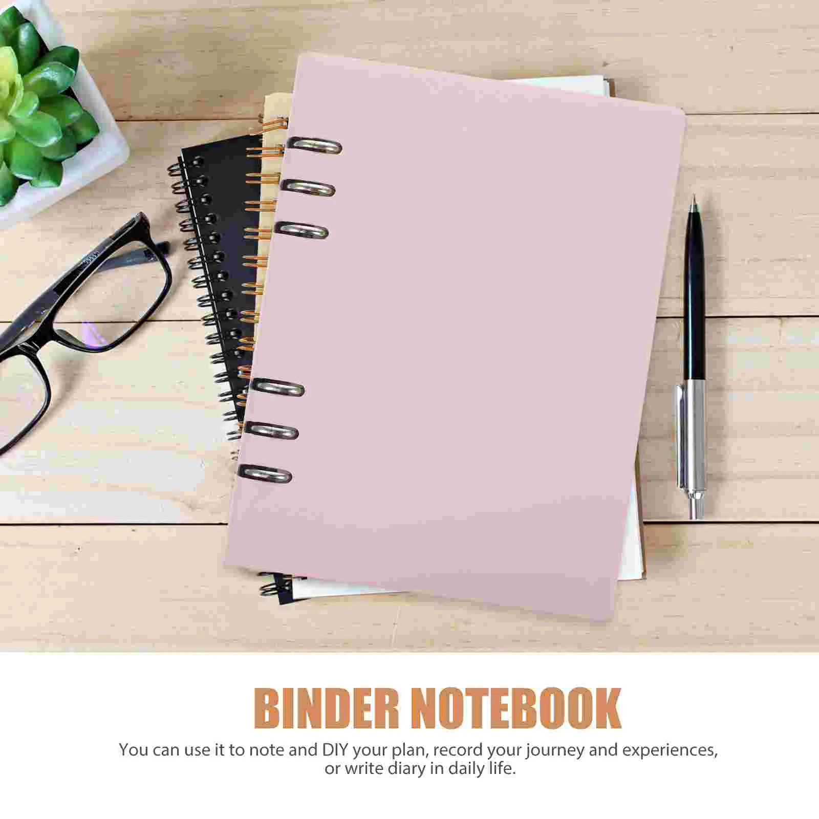 A5 Binder A4 แหวน Notepad รายเดือนตรง Grain Thicken Notebook ตาราง Pink Taking Man