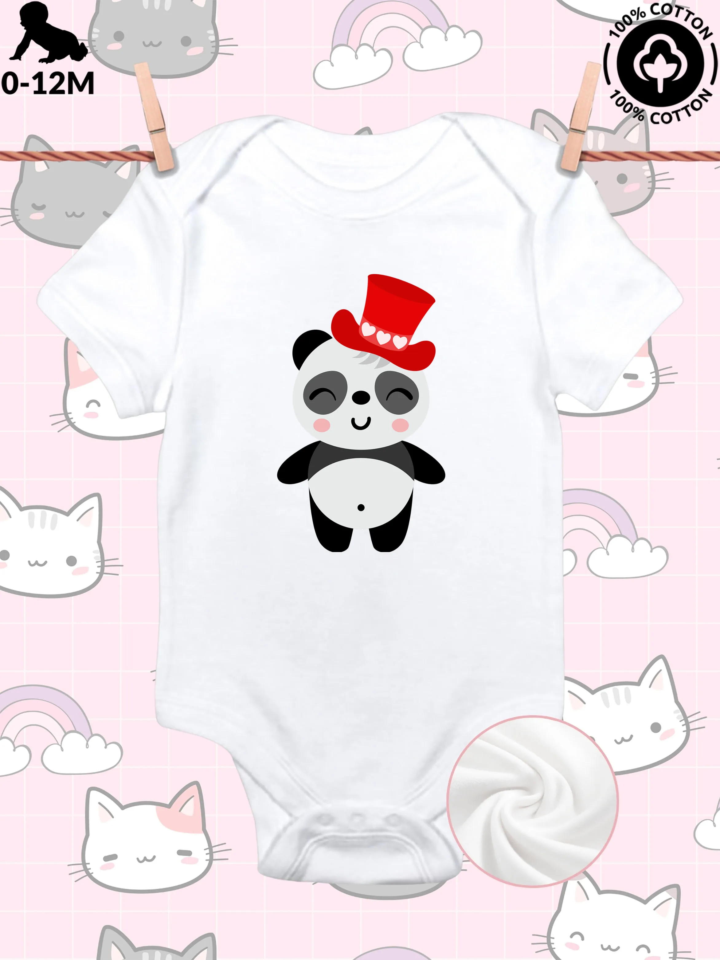 

Детский комбинезон-слип Sweet Panda унисекс, из чистого хлопка, мягкий, всесезонный, белый, 190 г/м²