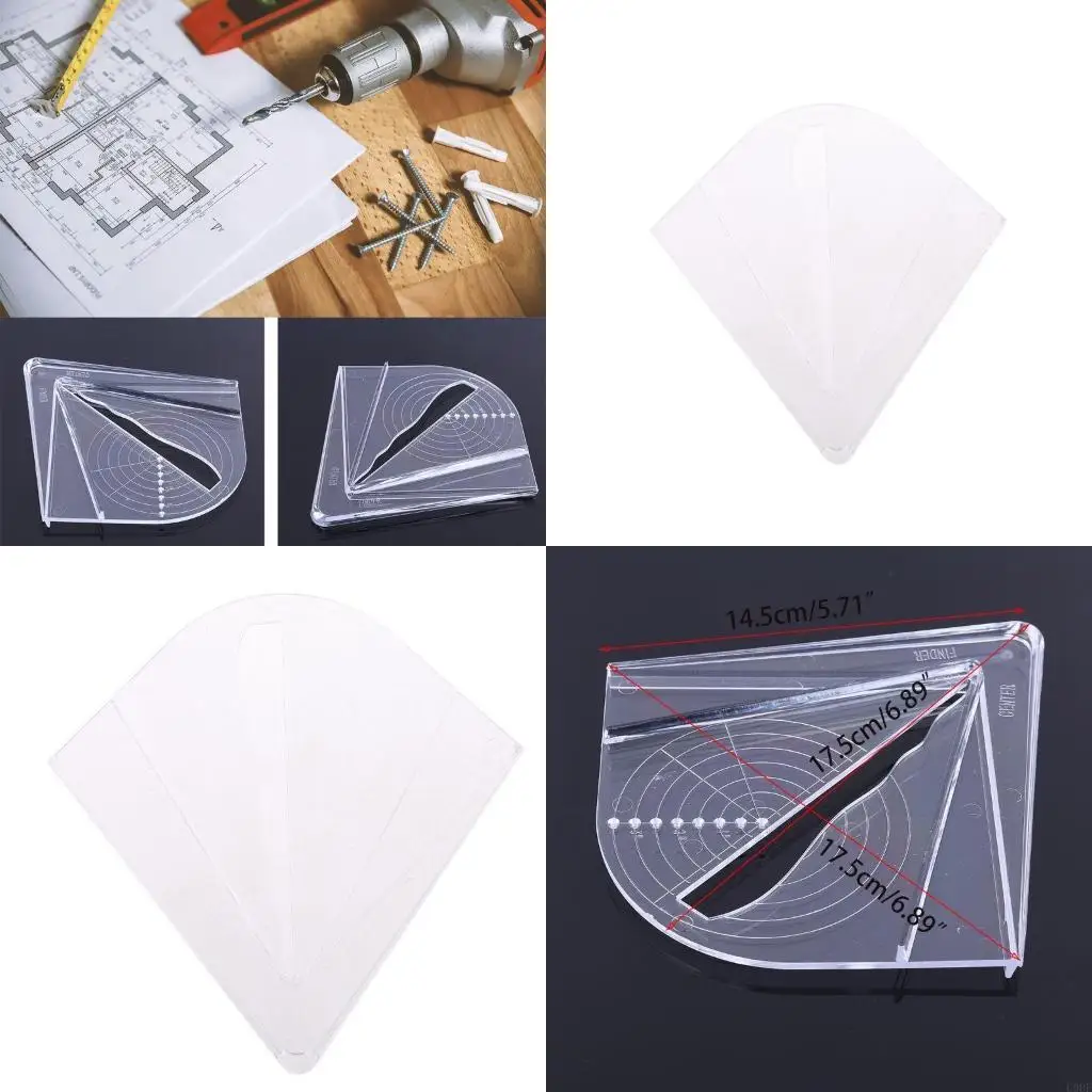 

Woodworking Measuring Ruler Plastic Center Finder for Square Round Hexagon Stock Woodwork Supplies Portable