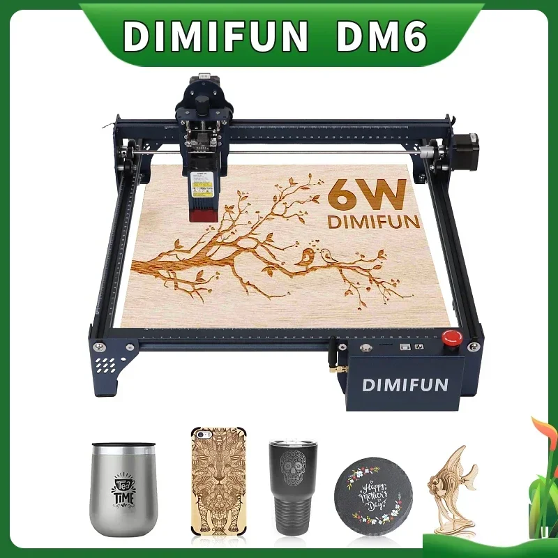 DIMIFUN DM6 6W Laser Engraving Machine Blue  CNC Laser Cutting Machine For Acrylic Wood Panel Woodworking Engraving Machin