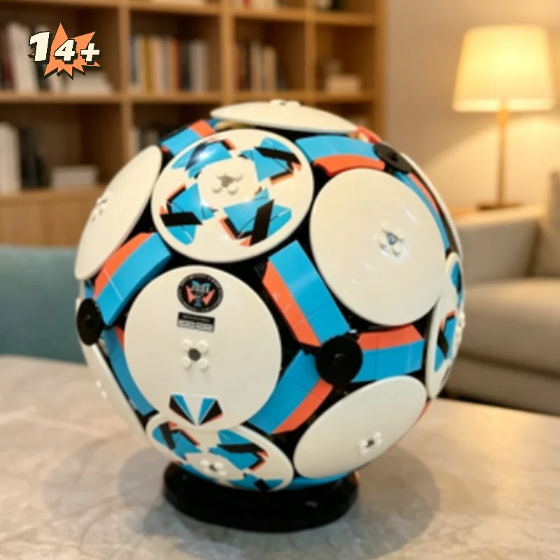 

In Stock Home Decor 1498PCS 1:1 Soccer Ball Display Collection DIY Toys Building Block Model Sets for Birthday Party Gifts