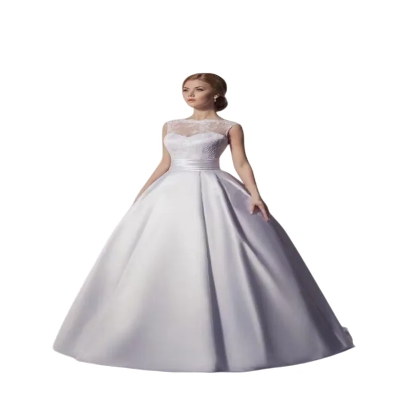 Customized Lace Wedding dress A Line Sweetheart Backless Long Bridal Gowns New Arrival Ball Gown  Vestido