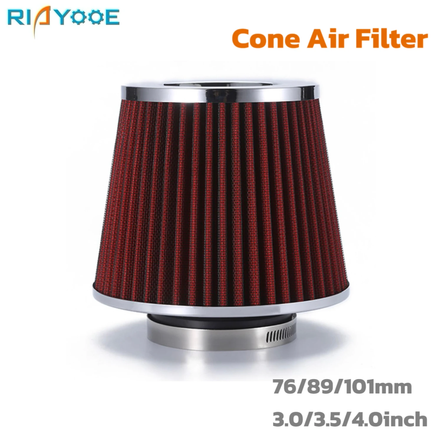 

High Flow Car Air Filter 3 3.5 4inch with Clamp Universal Racing Performance 76mm 89mm 101mm Sport Cold Air Intake Filters