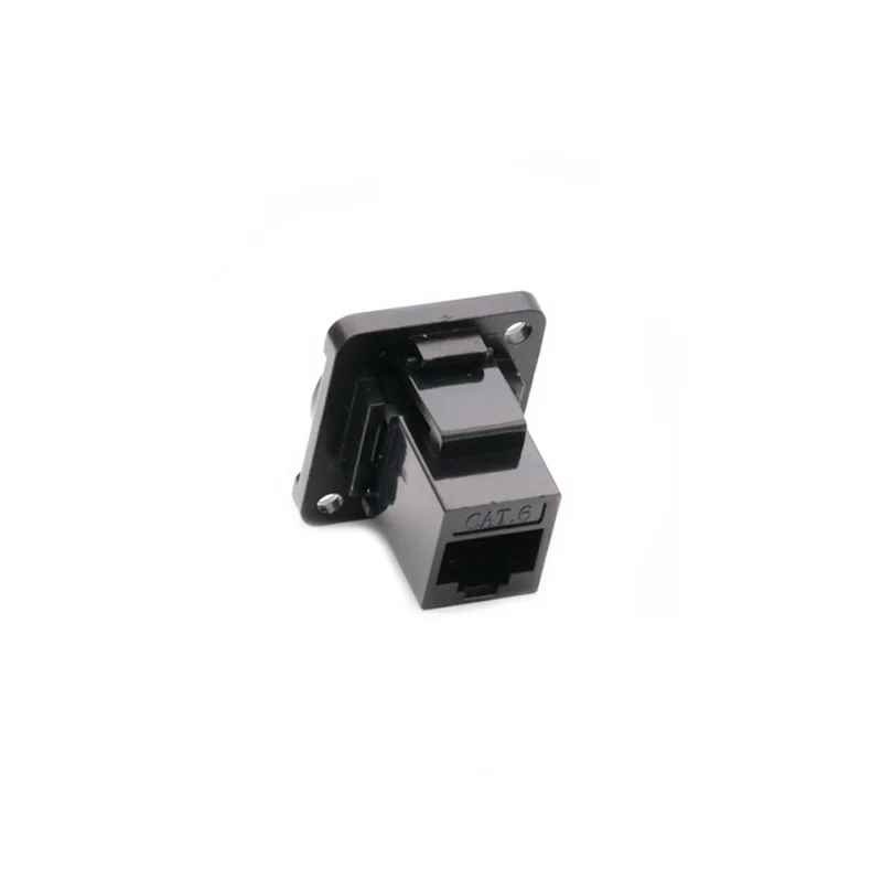 1PC RJ45 Connector, CAT.6, D type, 8P8C, Metal Shell+Copper Pins, Panel Mount Chassis RJ45 Female Socket Network Connector