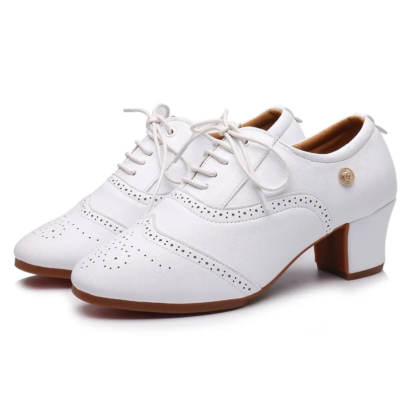 Teacher Latin Dance Shoes Soft Leather Women Modern Shoes Professional Square Heels 3.5/5cm Ballroom dancing Shoee