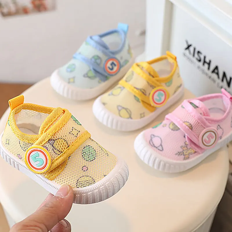 Newborn Baby Boys Girls Tennis Shoes First Walkers Kids Soft Sole Anti Slip Sneakers Mesh Breathable Casual Shoes Baby Sandalias