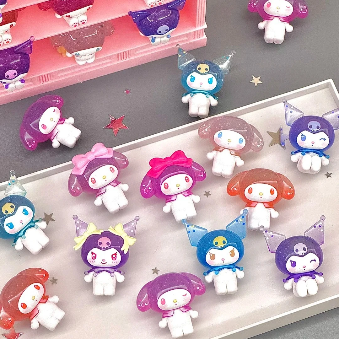 

Sanrio Family Kuromi My Melody Ramune-Style Mini Figures Surprise Bag Cute Anime Doll Desktop Decorat Collectible Model Toys