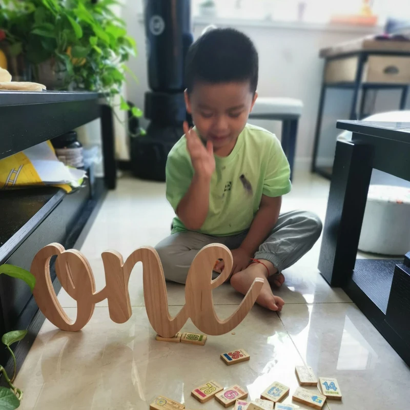 Custom One Sign Photo Prop for First Birthday Photo Shoot for Babies  Wooden Number Sign