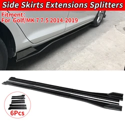 Car Golf 7 Accessories Side Skirt For Golf/MK 7 7.5 2014-2019 Extension Splitters Body Apron Lip Splitter Winglet Carbon Fiber