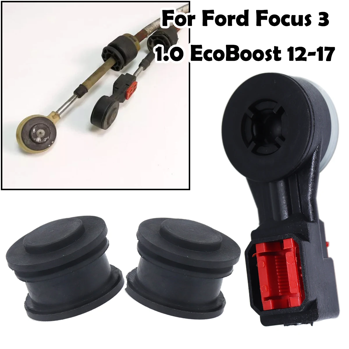 

3Pcs 6 Speed Manual For Ford Focus 3 1.0 EcoBoost 12-17 Gearbox Cable Repair Kit Shift Lever Linkage End Connector Bushing Parts