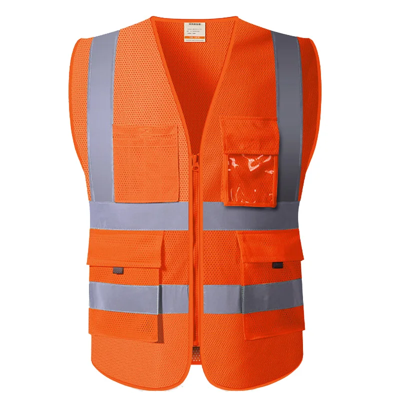 Hi Vis VIZ Excutive Vest High Visibility Reflective Mesh Vest Multi-pocket Safety Vest With Reflective Stripes Mens Summer Vest