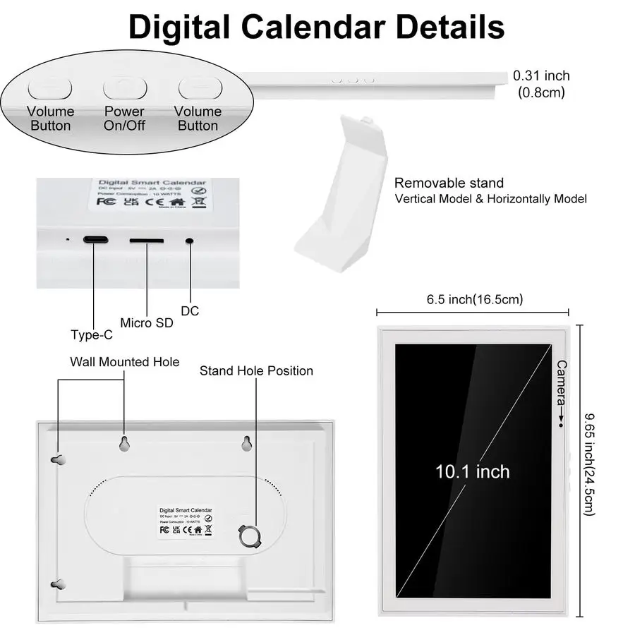 ปฏิทินอัจฉริยะดิจิทัลแบบนิ้ว พร้อมแผนงานประจำวัน วางแผนเมนูอาหาร หน้าจอสัมผัสความละเอียดสูง สำหรับครอบครัว พร้อมจอแสดงผลบนโต๊ะทำงาน รุ่น S