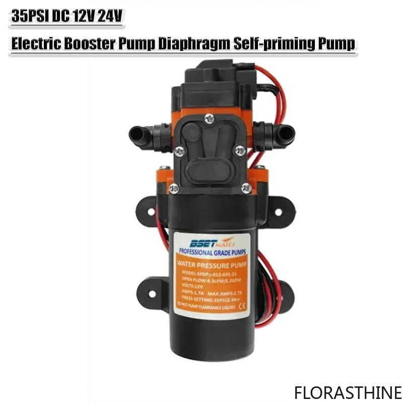 Portable 35PSI 12V Marine Water Pump Diaphragm Self-priming Boat Pump Accessories Shower Toilet Motor Home