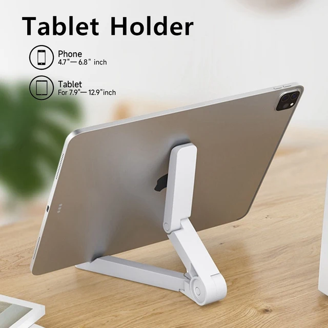 Uniwersalny uchwyt na tablet, podstawka do iPada, składany, prosty, łatwy do przenoszenia, stały uchwyt na telefon komórkowy i tablet, kompatybilny z Samsungiem i Xiaomi.