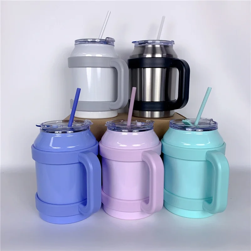 

50oz Mug Tumbler Dishwasher Safe Flask Jug Stainless Steel Insulated with Handle Lid Straw Double Wall Vacuum Coffee Thermal Cup