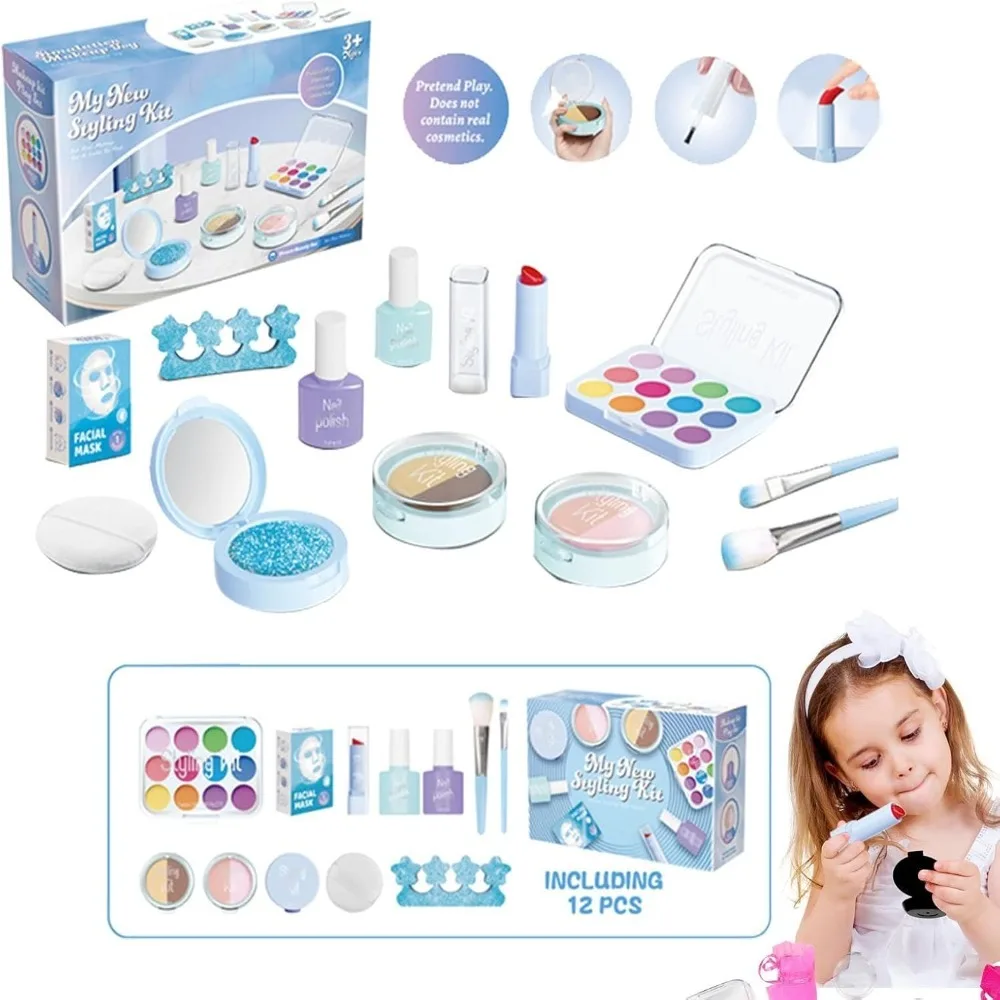 Set da gioco per salone di bellezza Kit per trucco per bambini Accessori per giochi di bellezza Kit per trucco per bambini di 3-5 anni Set di cosmetici per ragazze