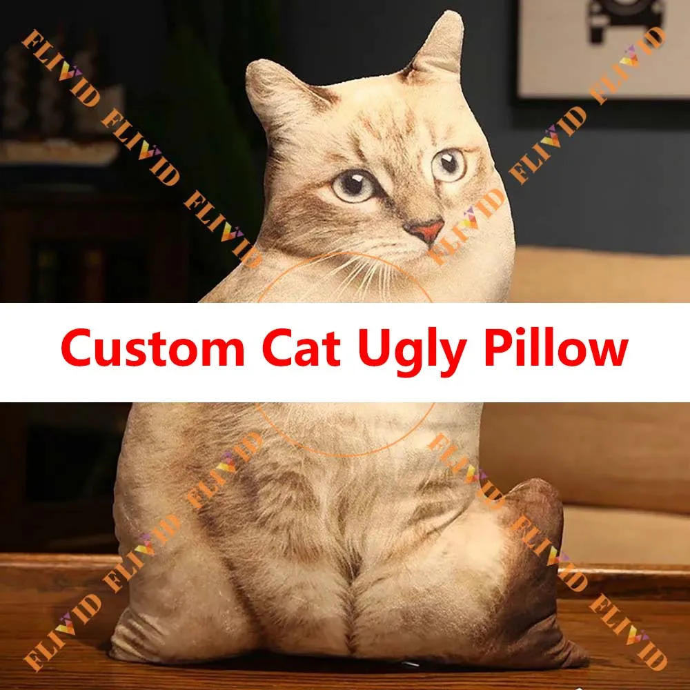 

Custom Pet Cat Ugly Pillow Personalized 3D Animals Creative Gift Sofa Throw Pillow Customized Dog Pillow Animal Memorial Cushion