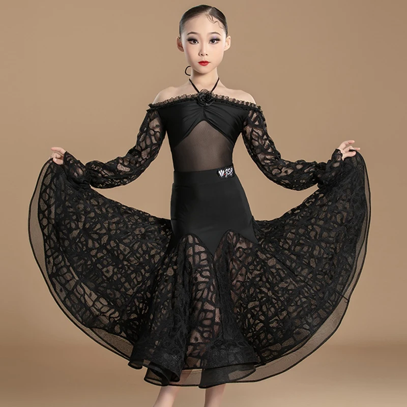 ファッションガールズラテンダンス競技衣装子供の国家標準社交ダンスドレスパフォーマンス服 XS7974