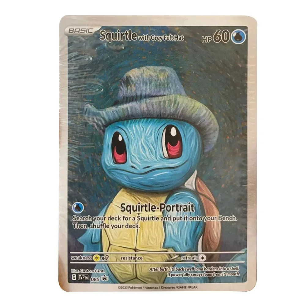 18종 스타일 DIY PTCG 반 고흐 피카츄 컬렉션 카드 이브이 리자몽 뮤츠 꼬부기 컬렉션 카드 애니메이션 카드 장난감