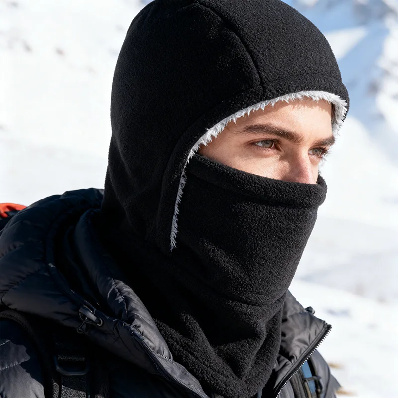 

Integrated Mask Head Cover Neck Guard Fleece-Lined Thickened Heat Accumulation Warm Windproof Breathable Comfortable Outdoor