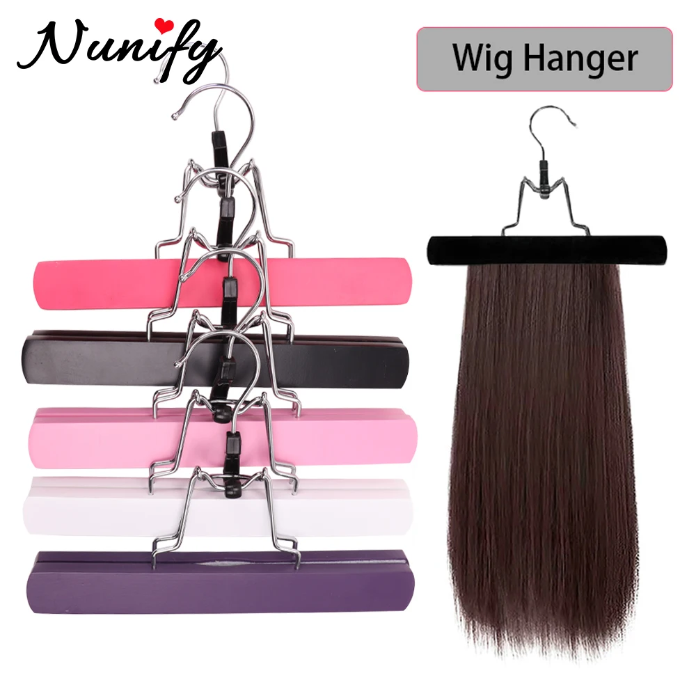 

Wig Holder Wig Hanger For Multiple Wigs Hair Extensions Carrier Storage Wooden Hanger For Virgin Hair Weft & Clip Hair Extension