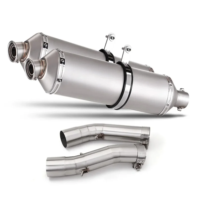 High Quality New Full System Exhaust Muffler with Double Bore Slip Pipe Mid Pipe for Yamaha YZF-R1 2007-2008