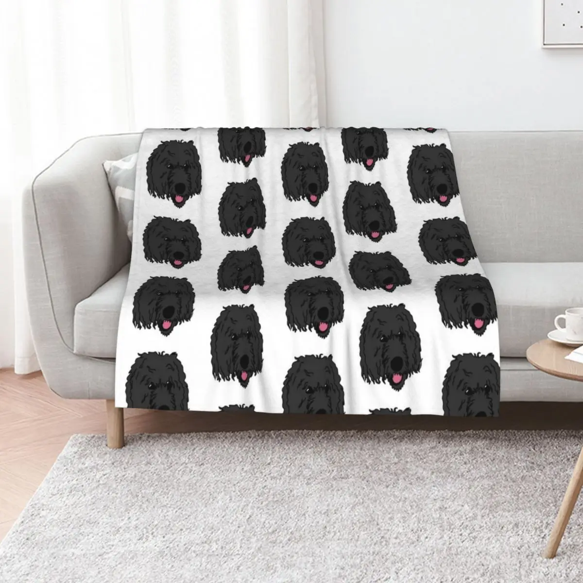 

Black BerneDoodle Labra doodle Dog Perro Throw Blanket funny gift christmas decoration Winter beds Shaggy Blankets