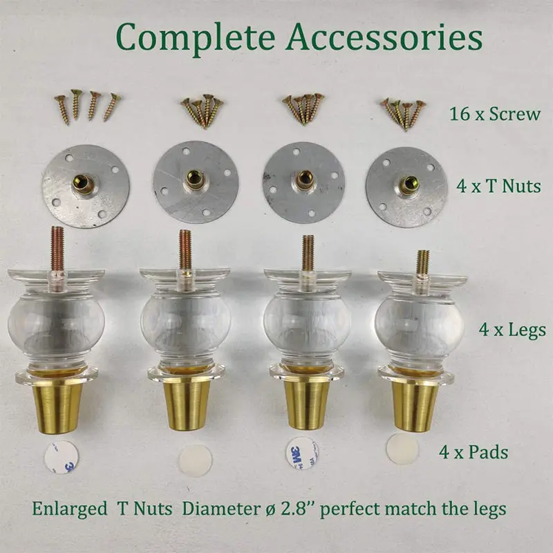 Gourd Shape Acrylic Crystal Sofa Cabinet Coffee Table  European Style Clear Lucite Furniture Support Hardware