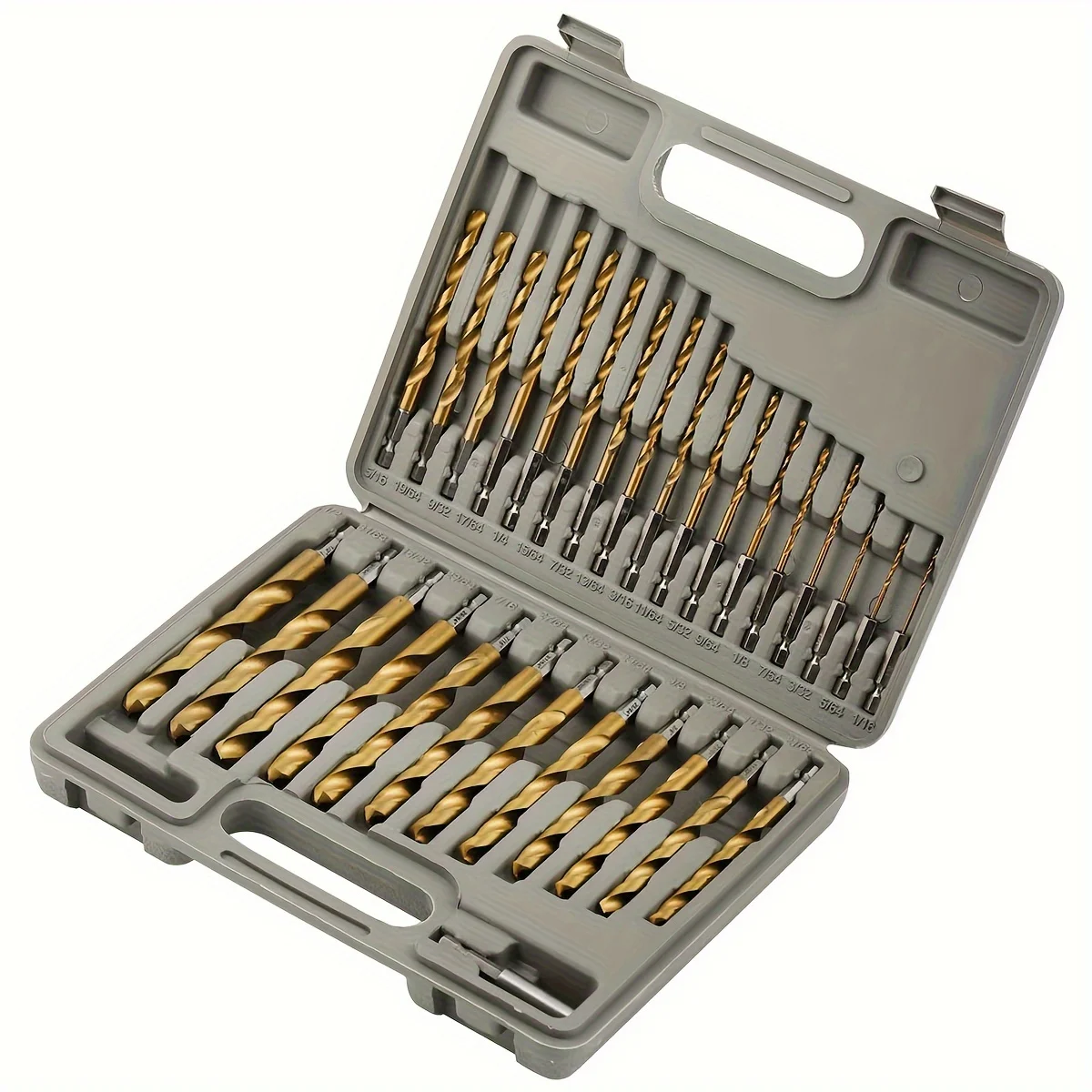

Titanium Impact Drill Bit Set - 30 Pcs Hex Shank HSS, Quick Change Design, 1/16"-1/2"