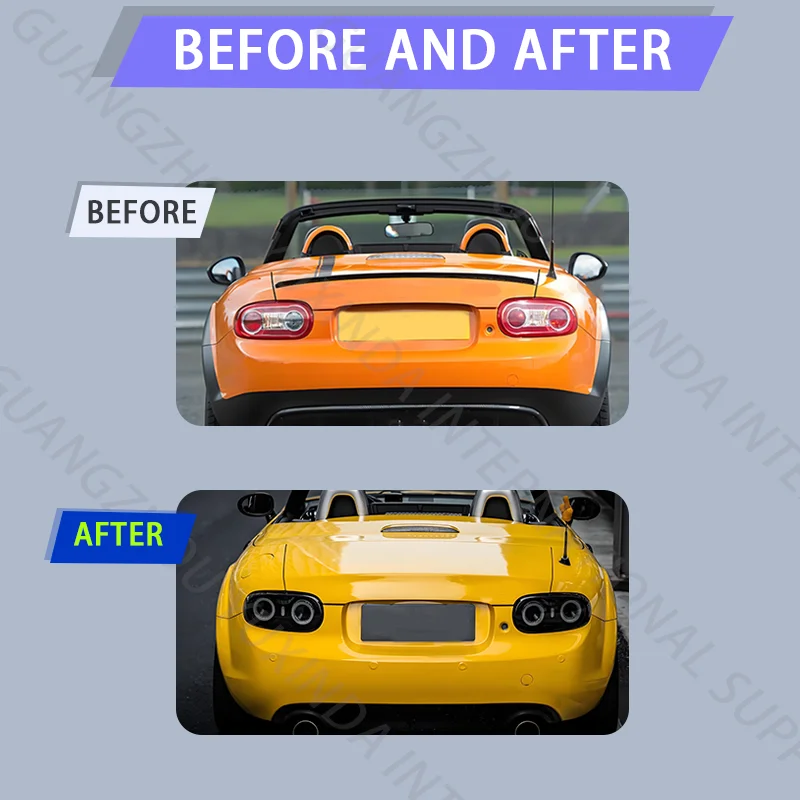 عالية الجودة السيارات LED الضوء الخلفي مناسبة لمازدا MX-5 NC 2005-2015 RGB أضواء خلفية سيارة النهار تشغيل ضوء 05-15