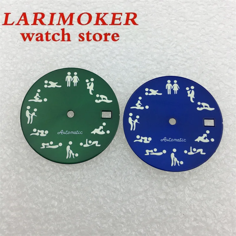 Mostrador BLIGER-Glow-In-the-Dark Green, 3-in-the-Dark, Azul, Preto, Branco, Verde, NH34, NH35, NH36 Movement, 3.8 Crown, 29mm