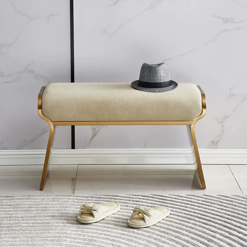 

Household shoe changing stool door bench bedroom bedside stool leather art sofa